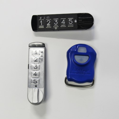 Keypad black and Keypad silver and Key Fob for Rotating Cabinet for keyless entry